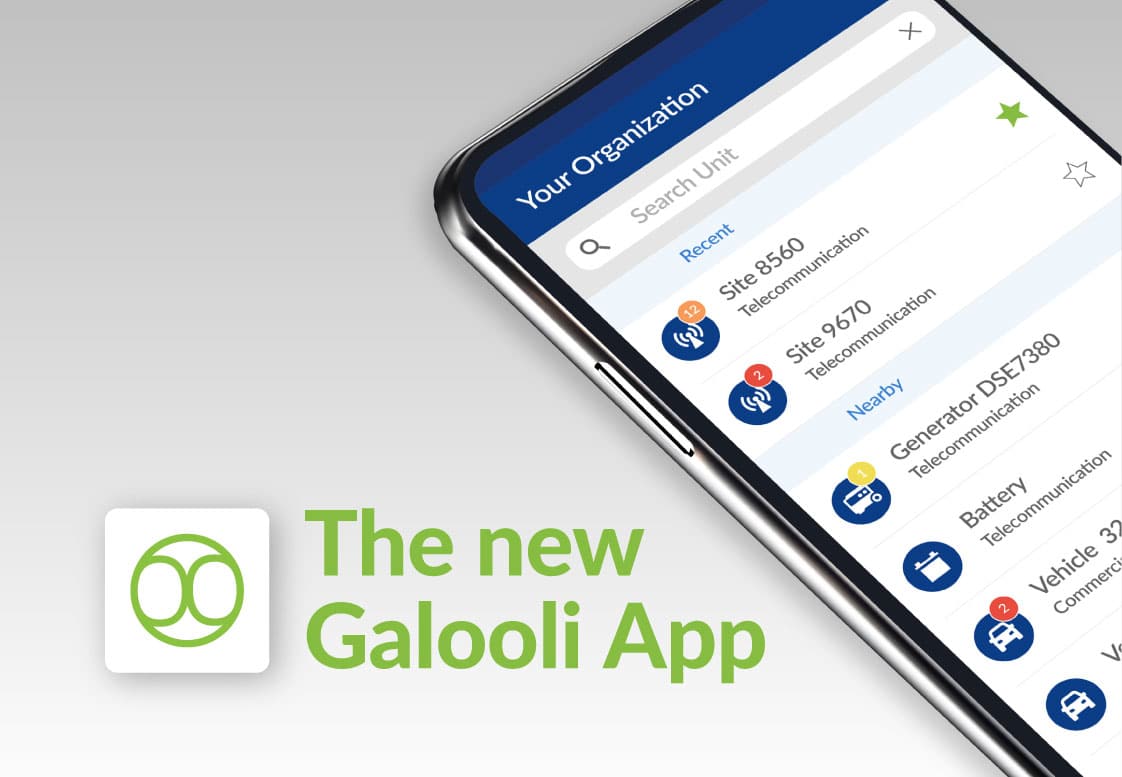 Dashboard of the new Galooli Mobile App